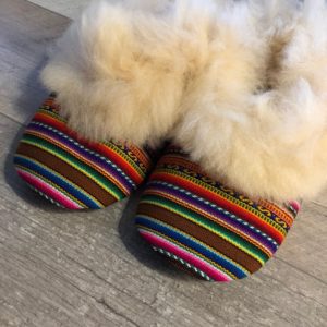 Chaussons éthniques fourrés naturel - MUNAYKI