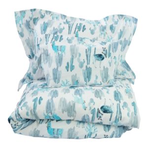 Housse de couette Lama du désert turquoise - Kariokas