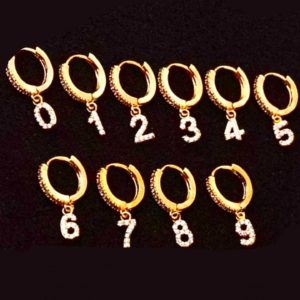 Boucle d'oreille chiffre gold Small - you will forever be my always