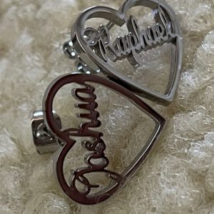 Paire Boucles d'oreilles Heart personnalisée - you will forever be my always